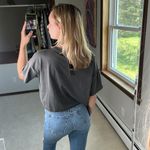 Forever 21 : Gun Metal Gray Pearl Cropped Tee Photo 1