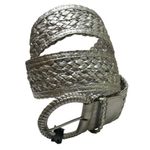 NWT Wide Silver Braided Women's Belt M/L 45” | Work Wear, Party, Club Fashion Photo 0