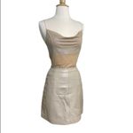 Hugo Buscati vintage 90s Collection 100% leather tan mini skirt Photo 2