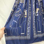 Vintage Womens XXS Egyptian Hieroglyphic Blue Midi Skirt Historical Museum Artsy Photo 3