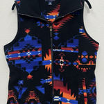 CHAPS  Denim Ralph Lauren Aztec Fleece Vest Women Large Southwestern Aztec Zip up Photo 0