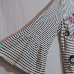 Talbots  Striped Beaded Floral Crewneck Sweater Flare Sleeve Size L Photo 7