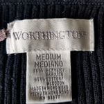 Worthington Womens Black & Blue Argyle V-Neck Sweater Size M 55% Acrylic 45% Cot Photo 3