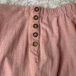 Good Luck Gem  Blush Pink Linen Rayon Cropped Summer Pant Sz Medium Photo 2