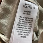 Nicole Miller Linen Lyocell Cuffed Khaki Tan Tapered Straight Leg Cargo Pants Photo 9