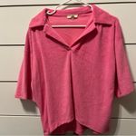 Elan  Tabitha Pink Terry Cloth Top Photo 1