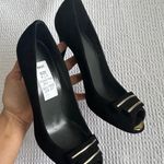 Stuart Weitzman 3.5 inch suede open toe stiletto pump heels Photo 3
