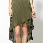 Line and Dot REVOLVE  Pleated Silk Faux-Wrap Olive Green Skirt size Large NEW Photo 0