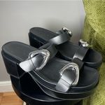 Aerosoles  Shoes Women’s 9.5 Chance Black Leather Slide Platform Sandal Photo 2