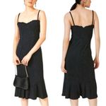 Anthropologie Hutch Sweetheart Midi Dress Women’s Size Small Black romantic Photo 1