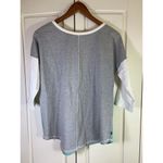 Neon Buddha Shirt‎ Womens Small Turquoise Gray White Color Block Active Top Yoga Photo 3