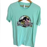 Bella Canvas  Light Green Tee Teaching Is A Walk In The Osrk Jurassic Park Photo 0