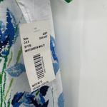 Links blouse size M notched V neck yellow bird novelty print blue white floral Size M Photo 5