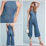 Pilcro and the Letterpress  Anthropologie Halter Neck Denim Jumpsuit Photo 1