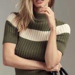 Anthropologie NWT | Pilcro Striped Short Sleeve Mock Neck Sweater | XXS Photo 0