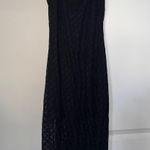 Black Lace Flower Spaghetti Strap Maxi Dress Photo 0
