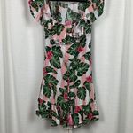 Lovers + Friends Pink&Green Floral Amity Pink Palm Tropical Dress Sz.L NWT Photo 3