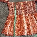 Miami Miama size small smockerdo tube top cold shoulder orange rust colored short slv Photo 4