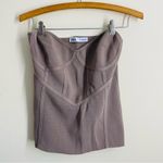 ZARA Strapless Knit Corset Bustier Top Brown size M Photo 2