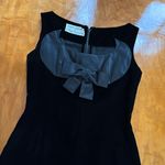 Oleg Cassini Vintage 60s Velvet Silk Taffeta Bow Front Dress Photo 3