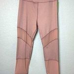 Sam Edelman BNWT! Heathered Mauve Pink & Mesh Insert Long Leggings Size L Photo 0