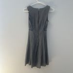 Banana Republic Womens Sz 0 Black White Stripe V-Neck Stretch Fit & Flare Dress Photo 5