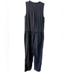 J.Crew  Ruffle Front Jumpsuit Navy Blue Silk Photo 1