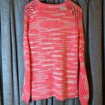 525 America  Pink Pink Open Knit Sleeve Wool Blend Crewneck Sweater Size Small Photo 9
