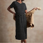 Banana Republic  T-Shirt Dress black and cream stripe M Photo 2