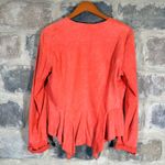 VAKKO New York Orange Suede Leather Asymmetrical‎ Drape Front Jacket Size Large Photo 4