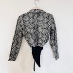 Revolve NONchalant Faux Leather  white/black/gray snakeskin bodysuit NWT Photo 10