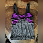 Lululemon Women’s  Run: Back On Track Tank Top Black Tender Violet Grey 8 EUC Photo 2