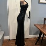 Honey and Rosie Black Sequin sequin small Dress high slit FLAWED Photo 8