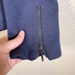 ZARA Basic Navy Blue Single Button Closure Blazer Jacket Womens L Zip Sleeve Y2K Photo 7