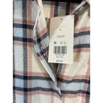 Women's Ocean + Coast Plaid Shirt L White Blue White Size L Photo 3