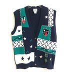 Vintage Koret knit nautical sweater vest L Blue Size L Photo 1