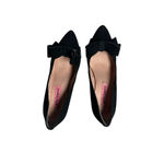 Betsey Johnson Betsey‎ Johnson Black Suede Bow Pointed Toe Kitten Heel Pumps Classic Shoes Photo 1
