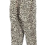 J.Crew  Pants Linen Blend Cream Brown Leopard Print Tapered Summer Weight Size 4 Photo 2