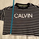 Calvin Klein Performance Logo Striped Cropped Tee Photo 12