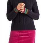 Boden Winifred Cable Knit Sparkle Cuff Sweater XS NWOT Blue Photo 0