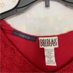 Bill Blass Vintage Red Lace Flare Sleeve Top Photo 6