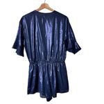 Victoria's Secret NWT  Very Sexy Sleepwear Shiny Romper Jumper M Metallic Blue Photo 2