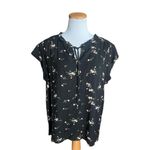 Buffalo David Bitton Womens Buffalo by David Bitton Floral Black Ditsy Flutter Sleeve Top - Sz XL Photo 4
