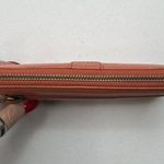 Fossil  Peach Pebbled Leather Zip Around Wallet Pockets Card Slots Pocketbook Photo 4