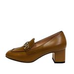 Gucci  Brown Leather Interlocking G
Zumi Logo Square Toe Block Heel
Loafers NEW Photo 4
