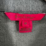 Lilly Pulitzer Womens Gray Metallic Knit Collared Pullover Sweatshirt Top M Photo 2