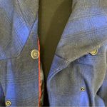 Merona  Blue Plaid Women's shawl collar belted Coat Photo 6