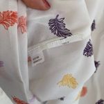 Nautica White Blouse with Colorful Leaf Design Photo 8