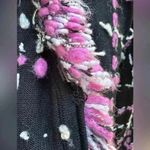 Vintage Pink Poodle Cardigan Sweater Black Pink Plaid Fringe 3x Retro Chic Fun Size XL Photo 7