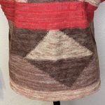 Ralph Lauren Lauren Aztec Geometric Sleeveless Knit Sweater Red Tan Brown S/M Photo 6
